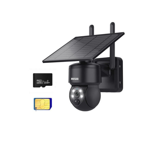 4G Solar Powered Outdoor Security Camera with 32GB Card and SIM Card