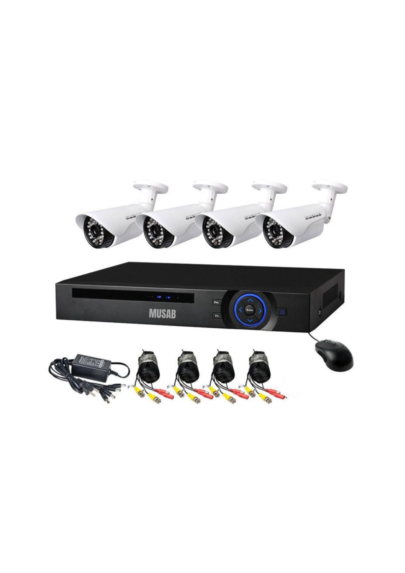Musab AHD CCTV Direct - 4 Channel cctv camera system - Full Kit Perfect security