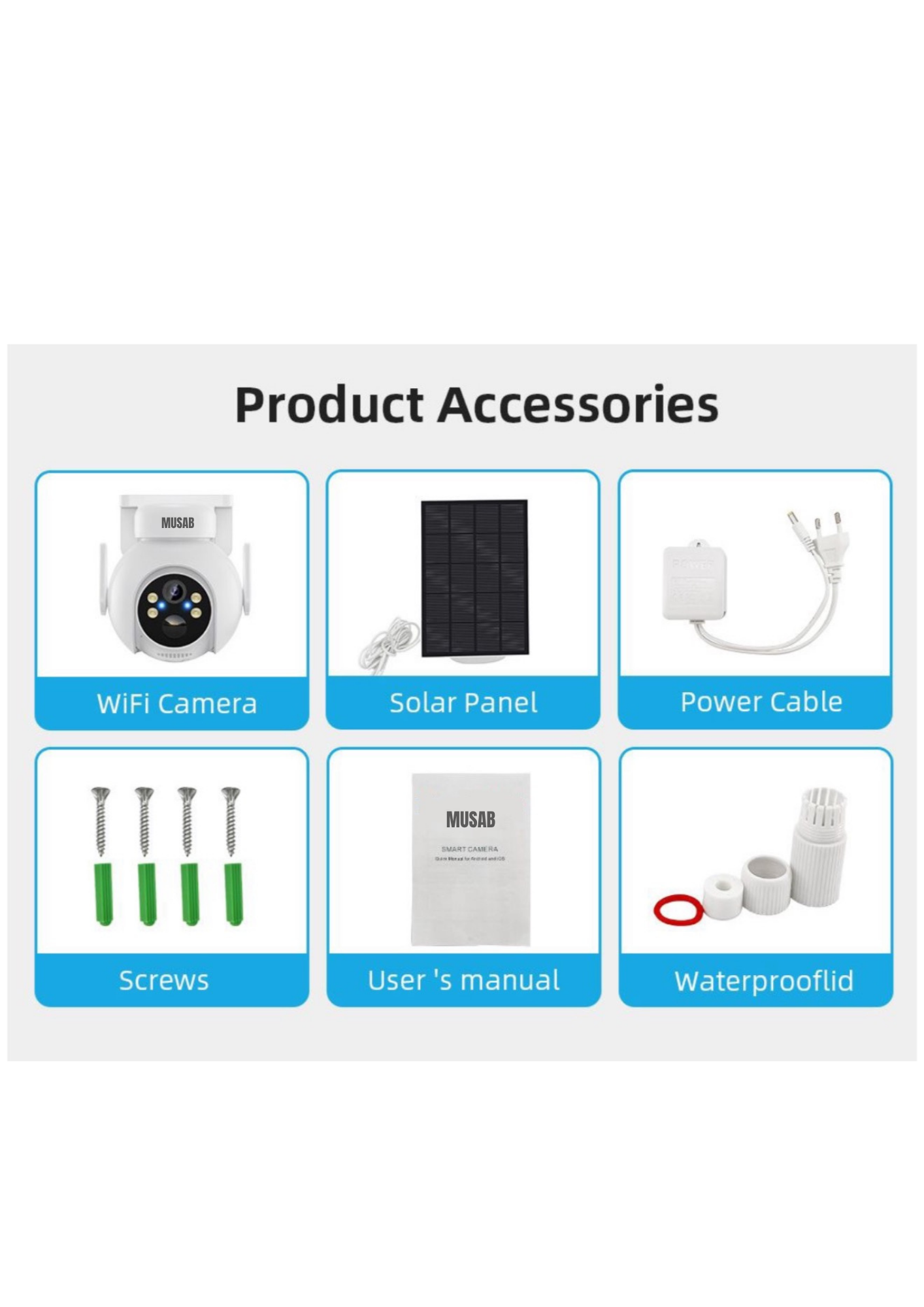 Musab 4MP Solar Camera Security Outdoor, Human Auto Tracking, Solar Panel