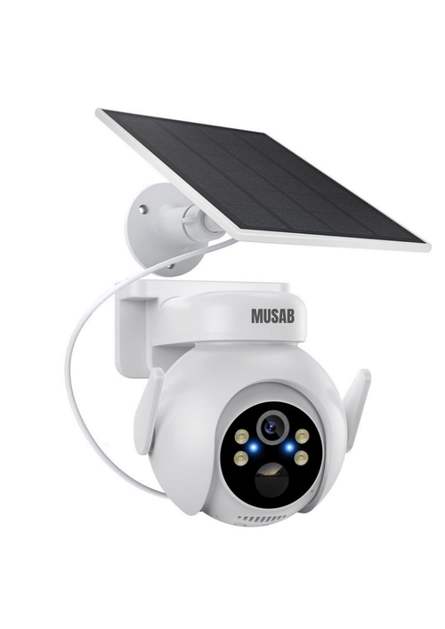 Musab 4MP Solar Camera Security Outdoor, Human Auto Tracking, Solar Panel